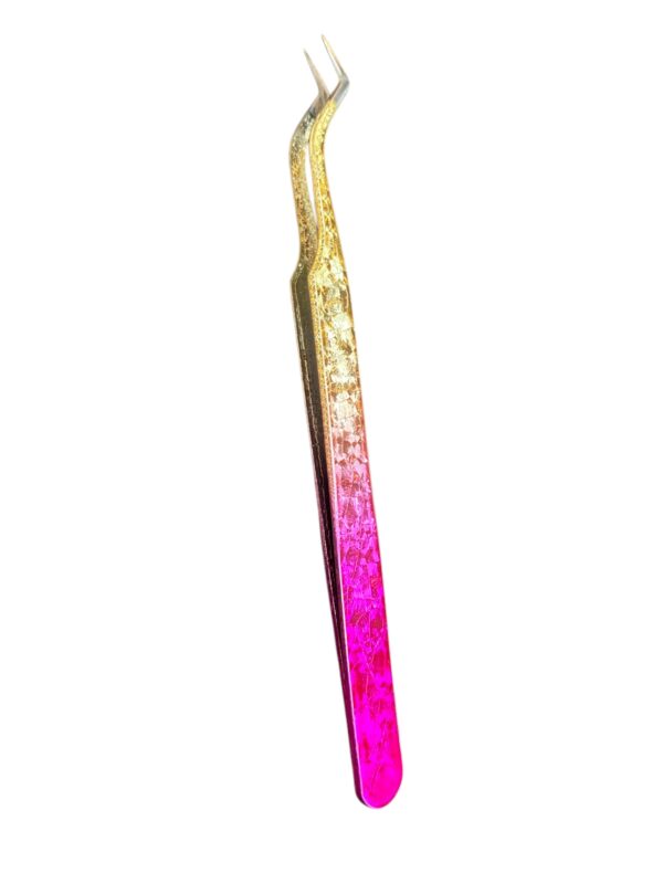 Pinça de Cílios Dourada e Rosa em S - Aoyasiyue