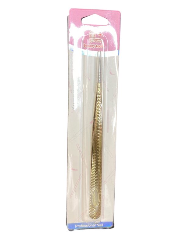 Pinça de Cílios Dourada Reta - Beauty Tools - Imagem 3