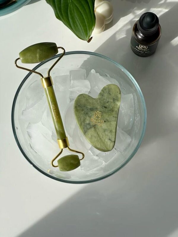 Rolo Pedra De Jade Com Placa Guasha Facial 