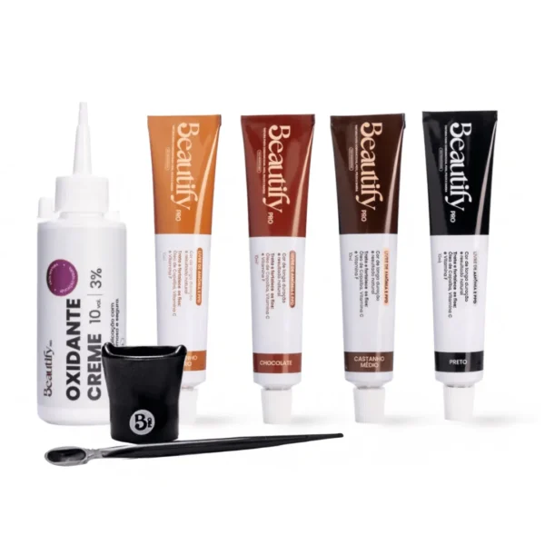 Kit Tintura para Sobrancelha e Cílios com Oxidante – Beautify