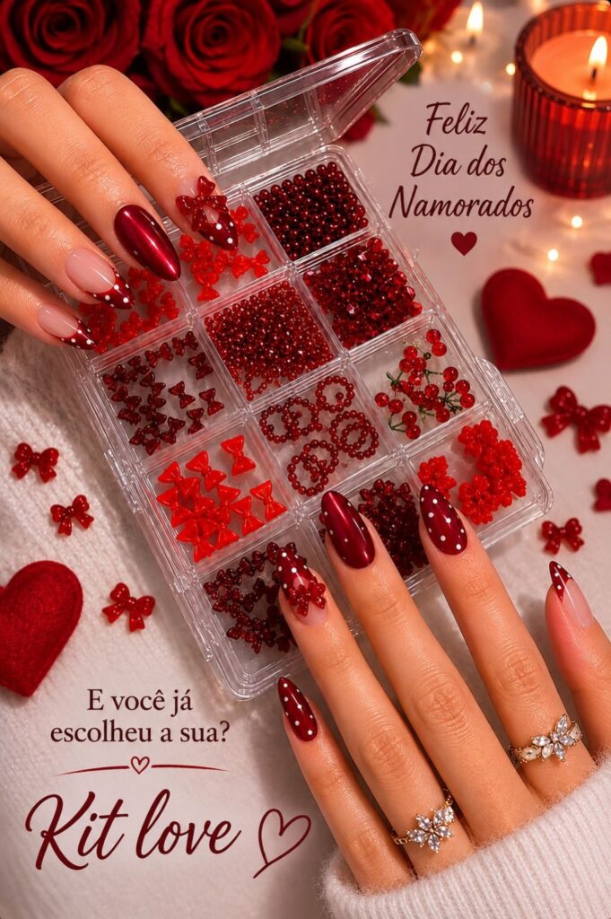 Kit Love Decorações 3D para Unhas